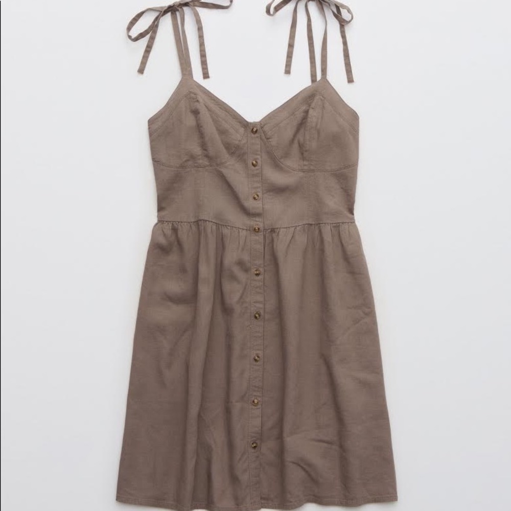 Aerie Linen Corset Dress